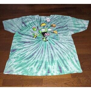 NEW Invader Zim Shirt Mens XXL 2XL Gir Centered Around Food Tie Dye